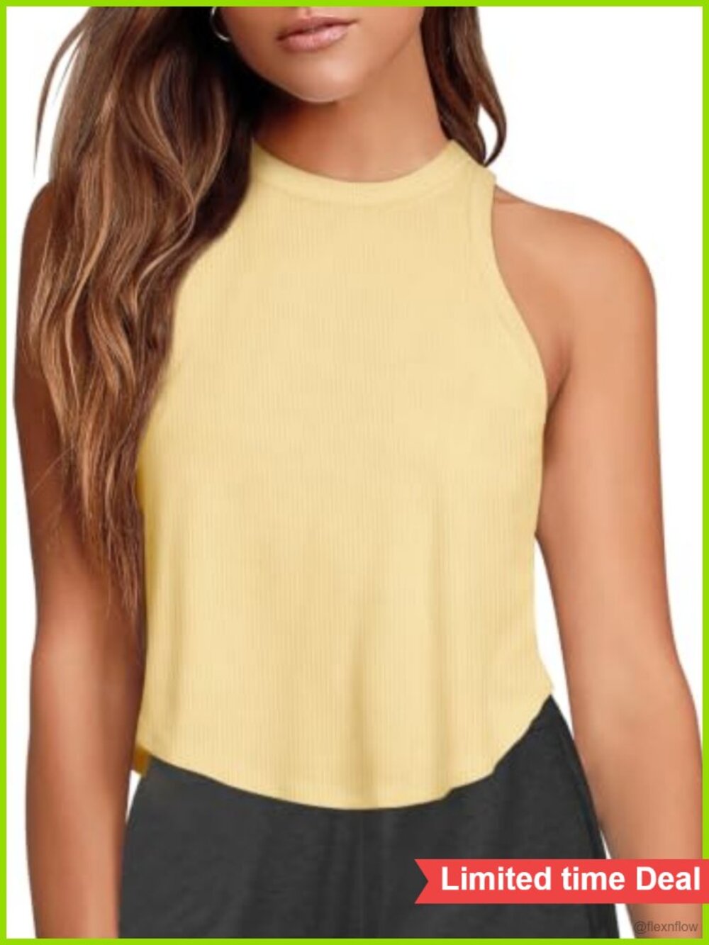 Womens Flowy Crop Muscle Tank Sleeveless Workout Top Racerback